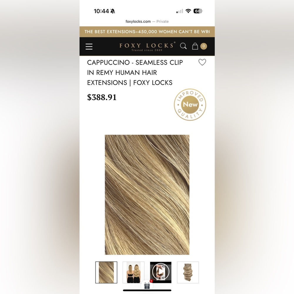 Foxy Locks 20 inch Hair Extensions 200 gram Cappuccino color - Picture 7 of 11